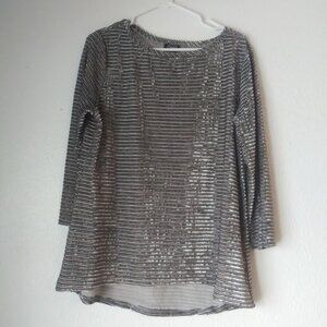Jones New York women's size XL black and gray striped blouse
